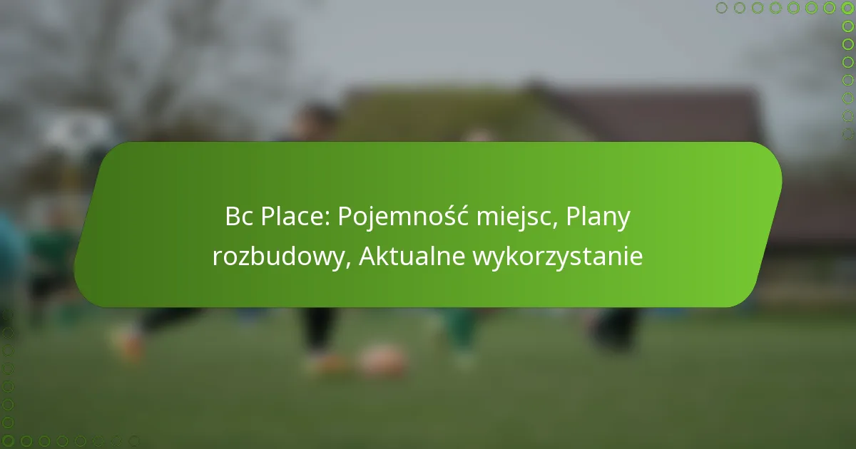 Bc Place: Pojemność miejsc, Plany rozbudowy, Aktualne wykorzystanie