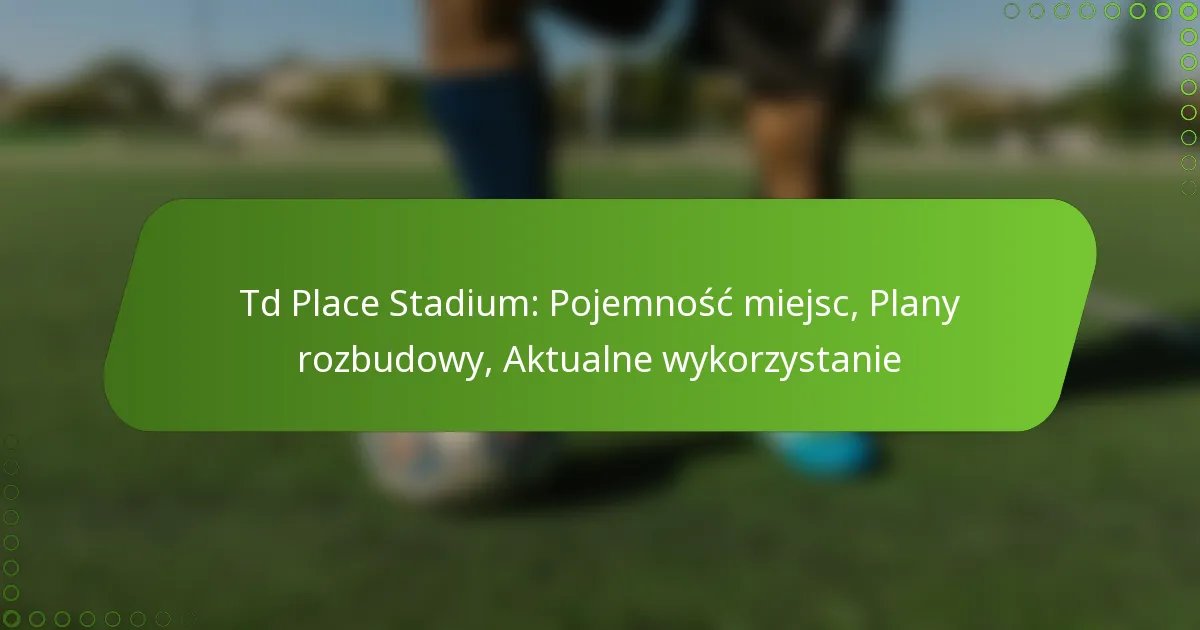 Td Place Stadium: Pojemność miejsc, Plany rozbudowy, Aktualne wykorzystanie