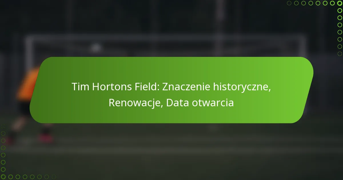 Tim Hortons Field: Znaczenie historyczne, Renowacje, Data otwarcia