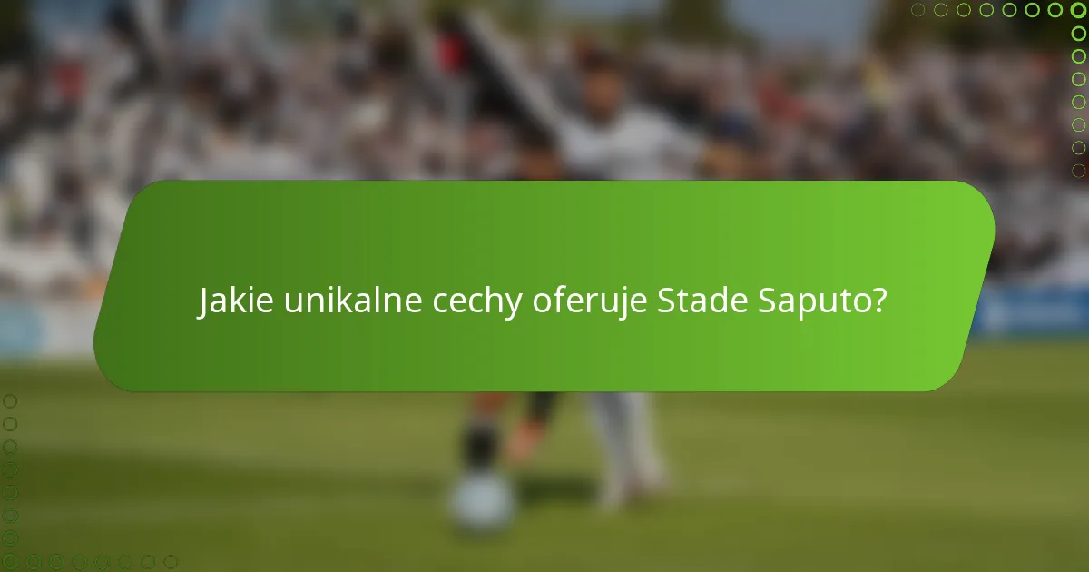 Jakie unikalne cechy oferuje Stade Saputo?
