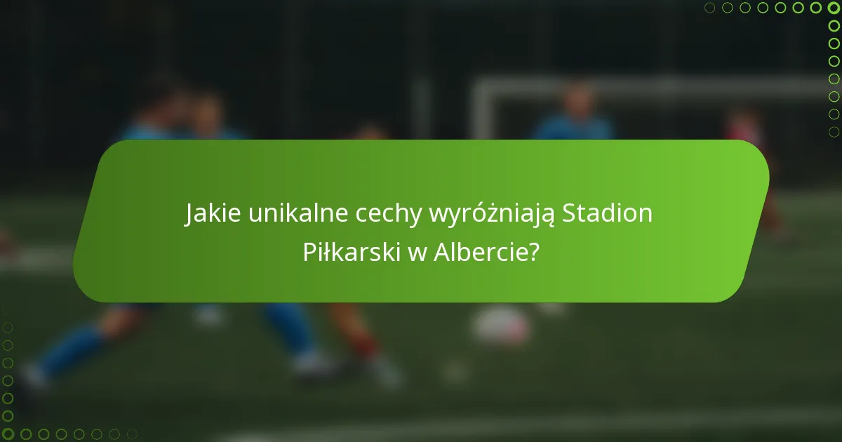 Jakie unikalne cechy wyróżniają Stadion Piłkarski w Albercie?