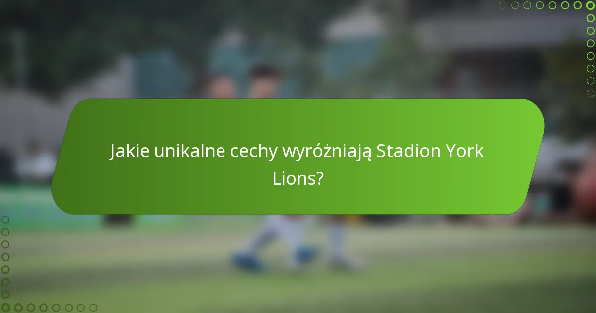 Jakie unikalne cechy wyróżniają Stadion York Lions?